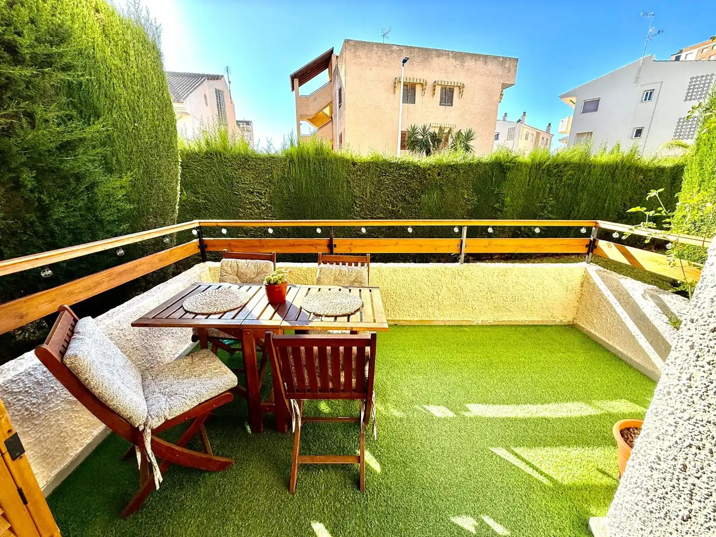 Terrasse von Erdgeschoss zur Miete in San Javier mit Klimaanlage, Terrasse und Möbliert