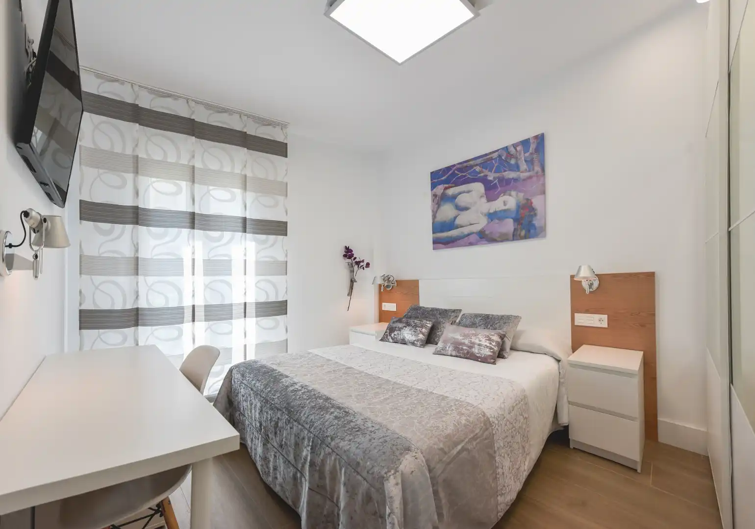 Schlafzimmer von Wohnung zur Miete in Fuengirola mit Klimaanlage, Heizung und Privatgarten