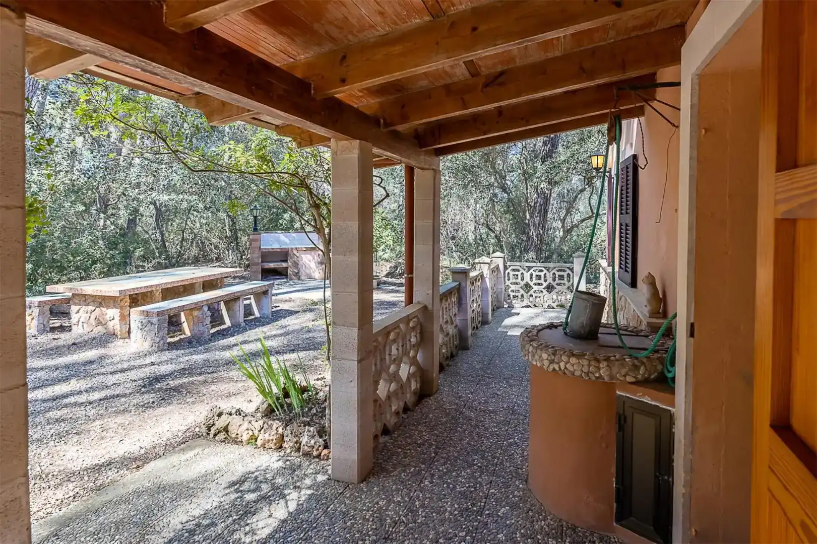 Terrassa de Finca rústica de lloguer en Algaida amb Jardí privat, Piscina i Moblat