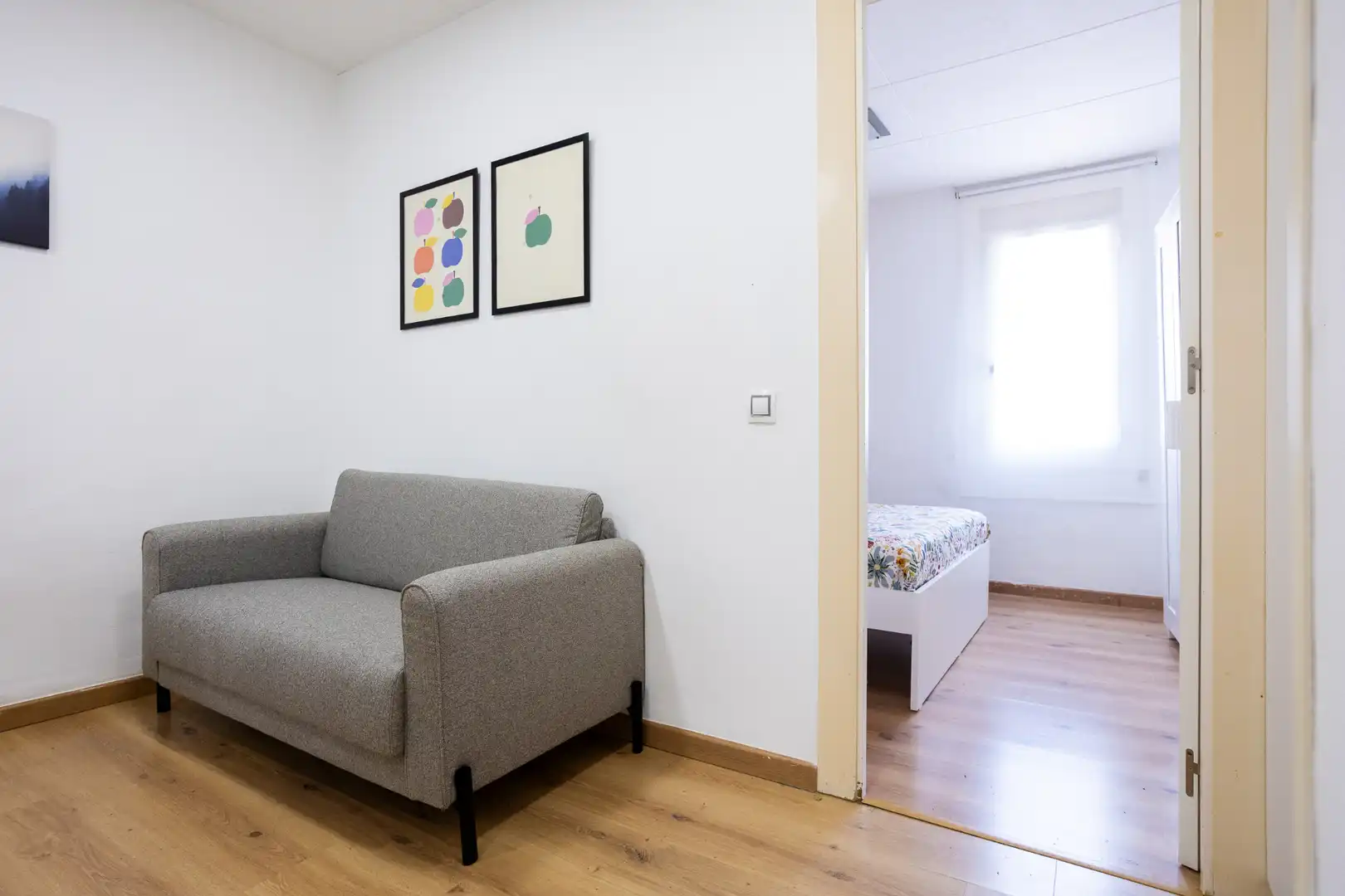 Sala de estar de Apartamento de alquiler en Barcelona con Parquet, Amueblado y Lavadora