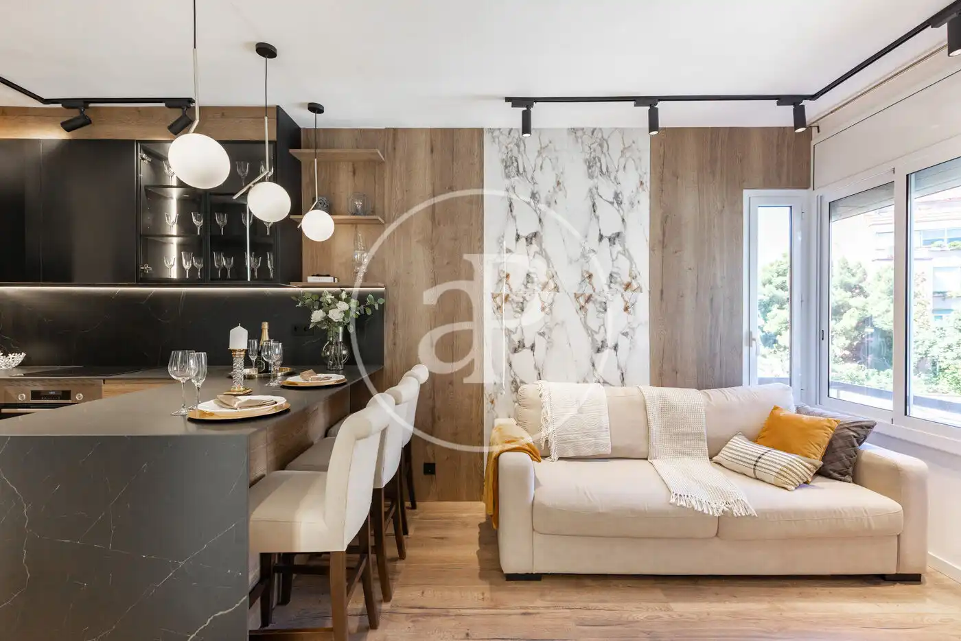 Sala de estar de Piso en venta en Barcelona con Aire acondicionado, Calefacción y Amueblado