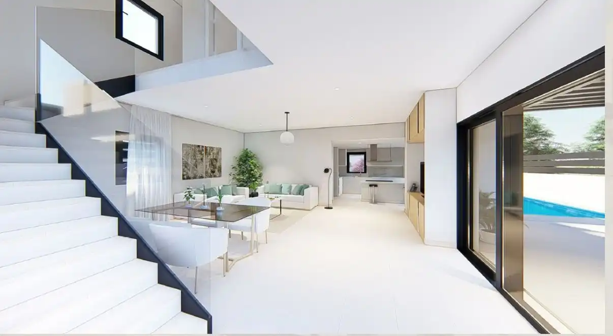Sala d'estar de Casa o xalet en venda en Alicante / Alacant amb Aire condicionat, Jardí privat i Piscina