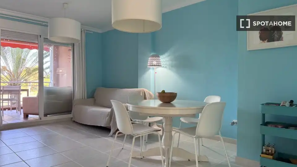 Dining room of Flat for rent in Oliva  with Air Conditioner, Heating and Furnished