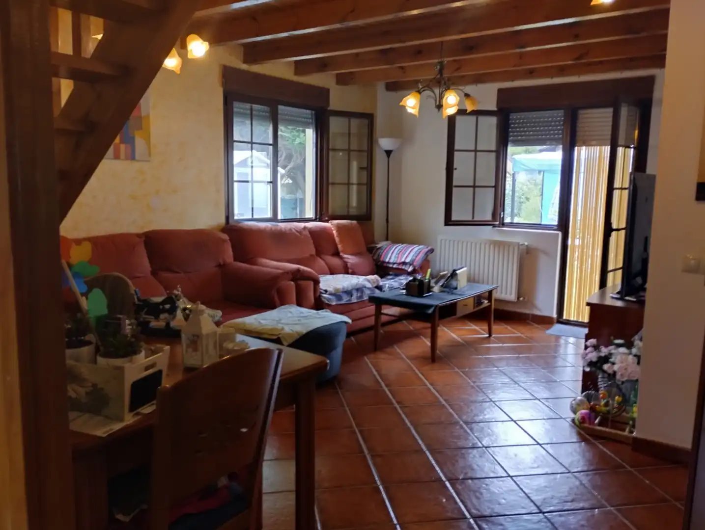 Sala de estar de Casa o chalet en venta en Hazas de Cesto con Calefacción, Jardín privado y Terraza