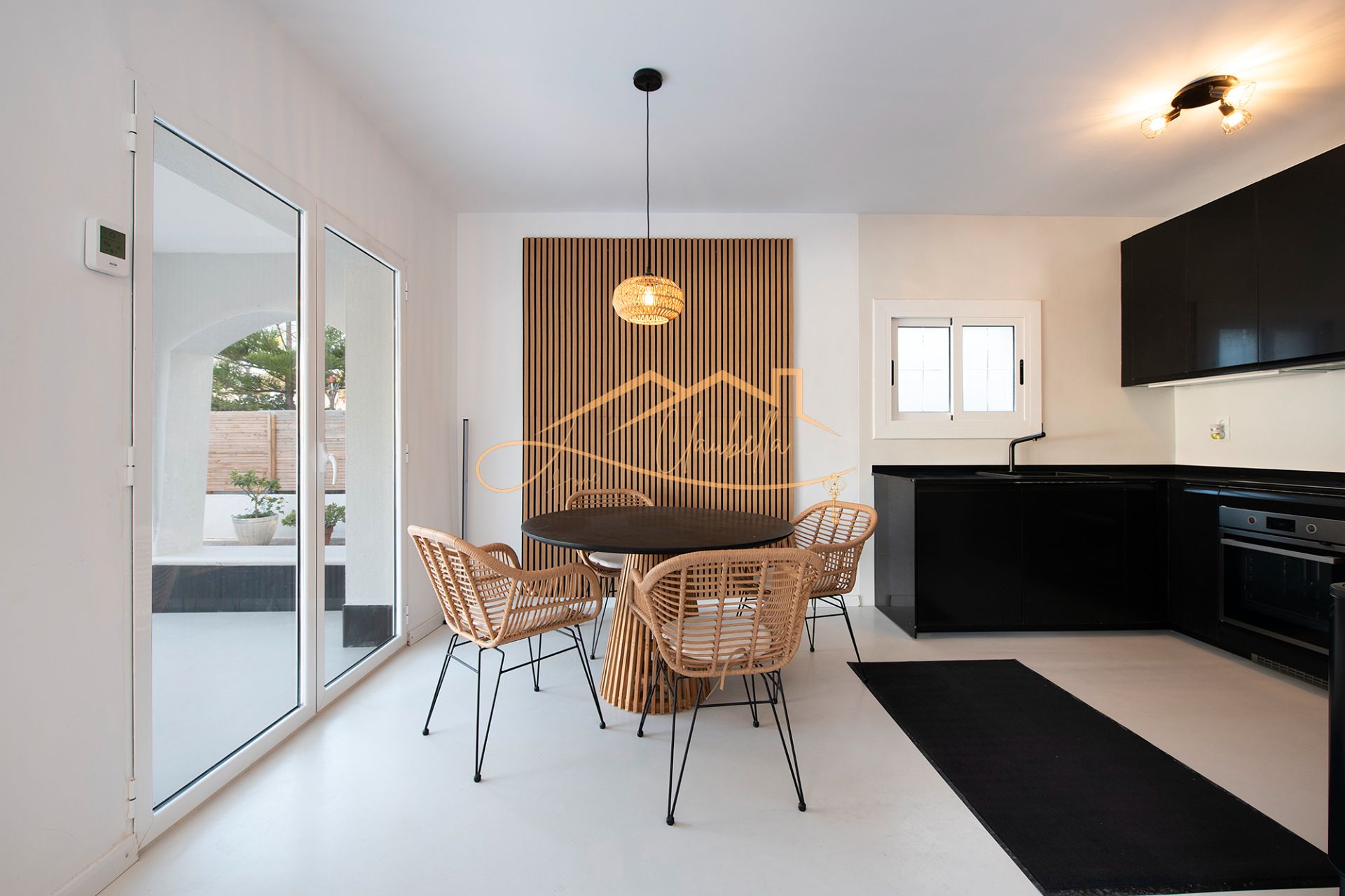 Dining room of House or chalet for sale in Castelldefels  with Air Conditioner, Parquet flooring and Terrace