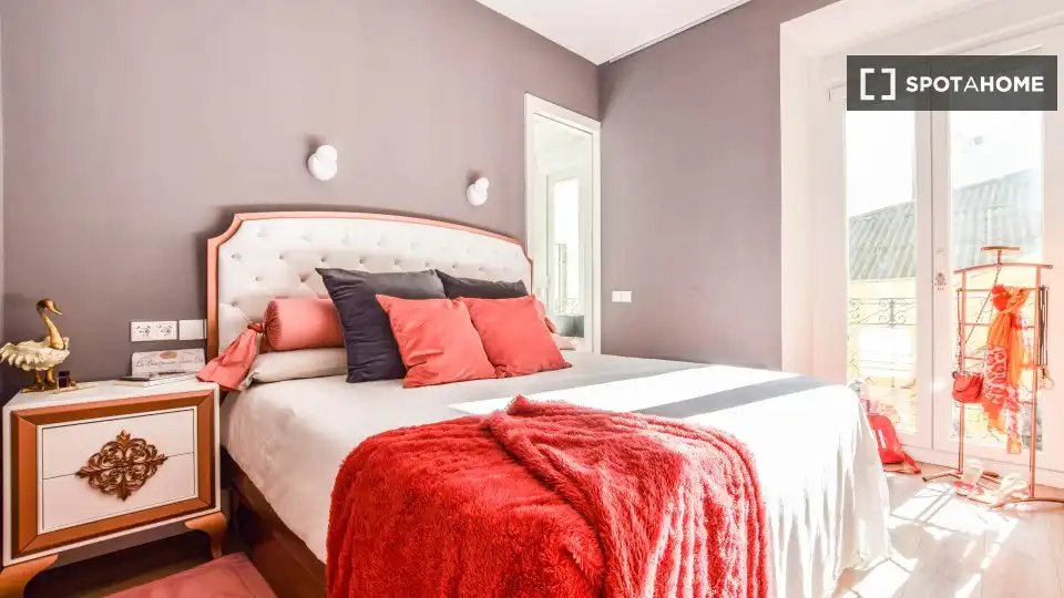 Schlafzimmer von Wohnungen zur untervermieten in Madrid mit Klimaanlage, Heizung und Terrasse