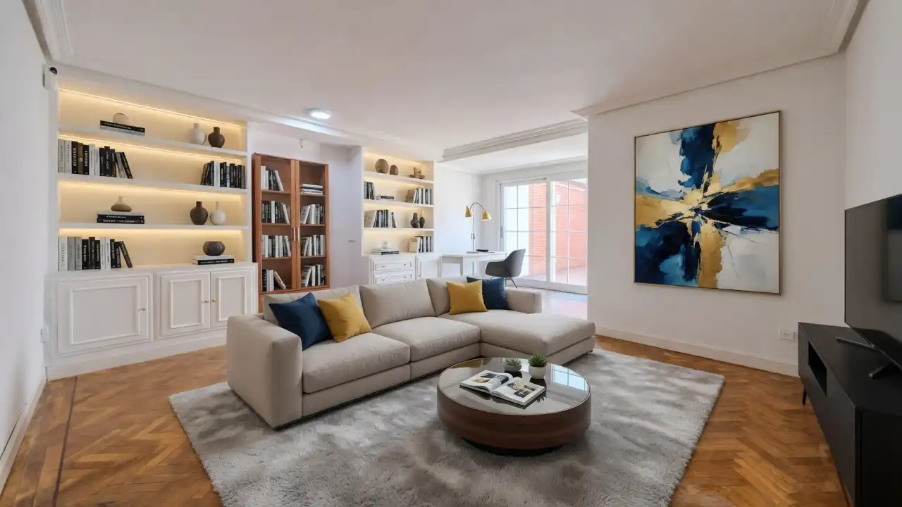 Sala de estar de Casa adosada en venta en Madrid con Aire acondicionado, Calefacción y Terraza