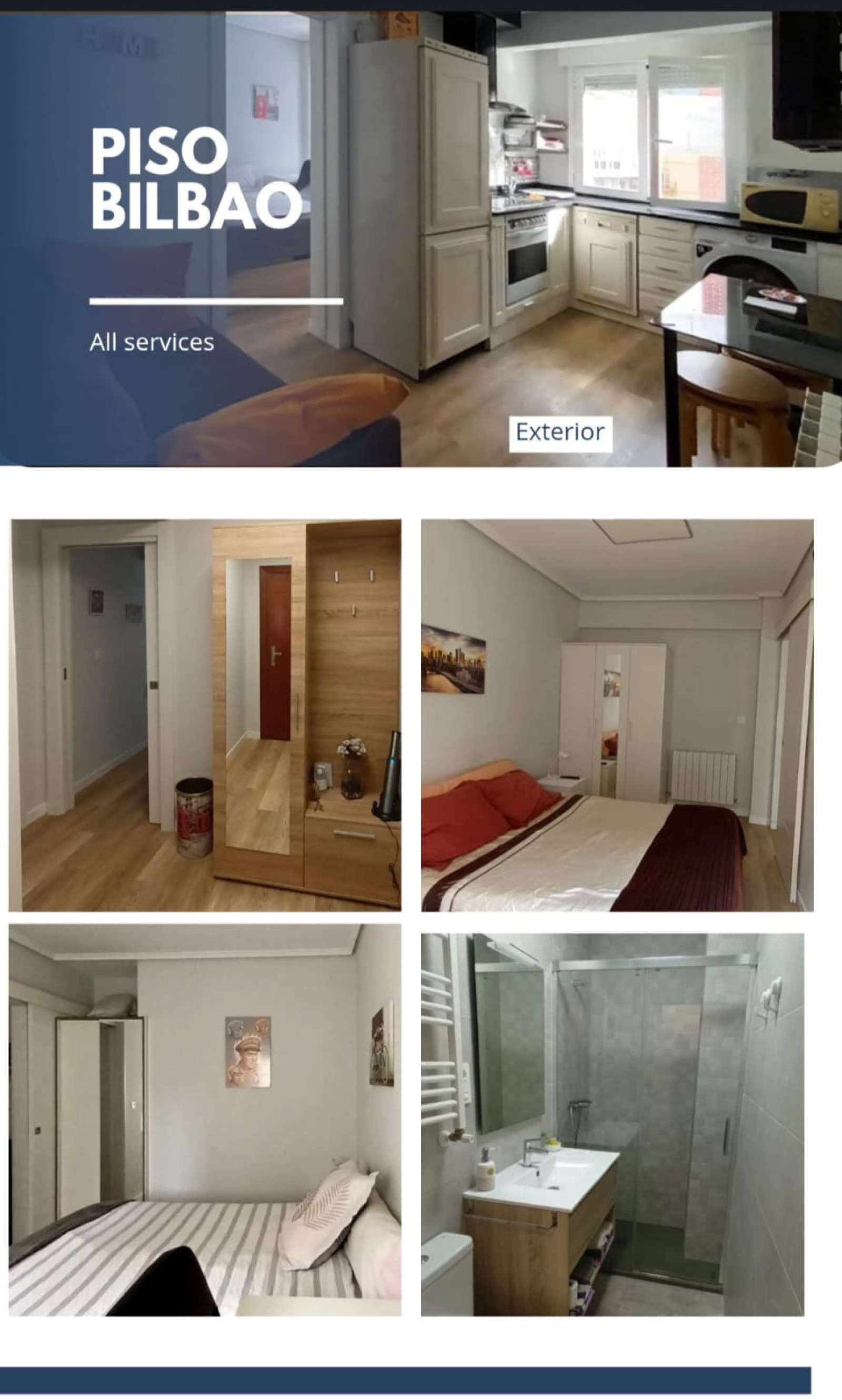 Dormitori de Apartament per a compartir en Bilbao  amb Aire condicionat, Calefacció i Terrassa