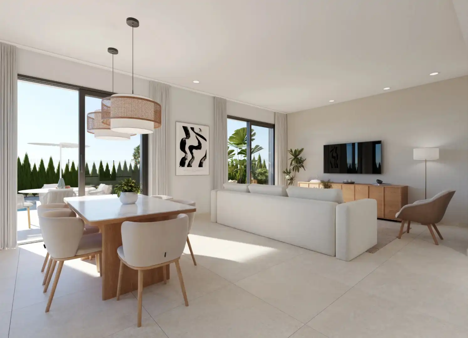 Sala d'estar de Casa o xalet en venda en Fuente Álamo de Murcia amb Aire condicionat, Calefacció i Jardí privat