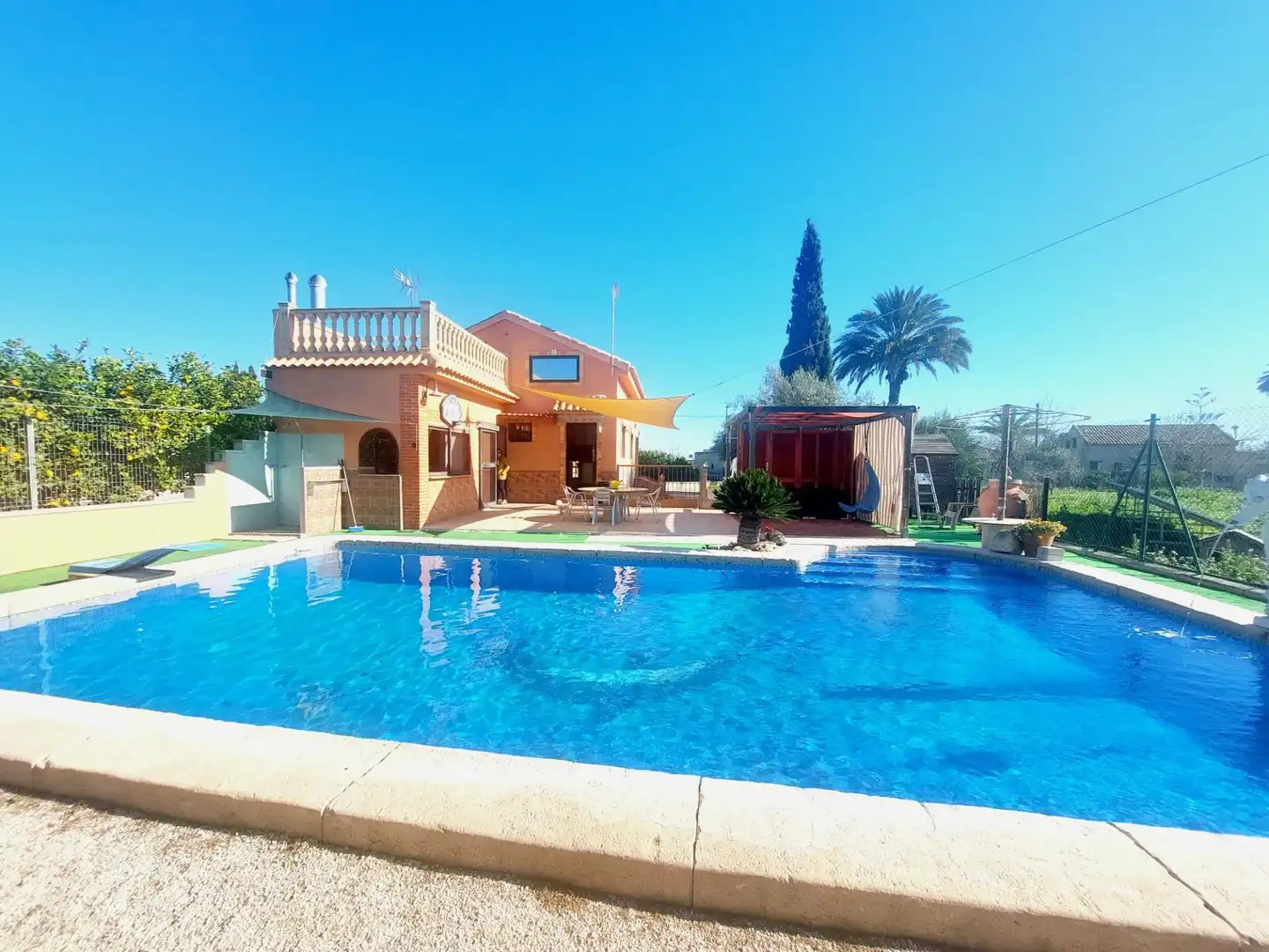 Piscina de Finca rústica en venta en  Murcia Capital con Aire acondicionado, Jardín privado y Terraza