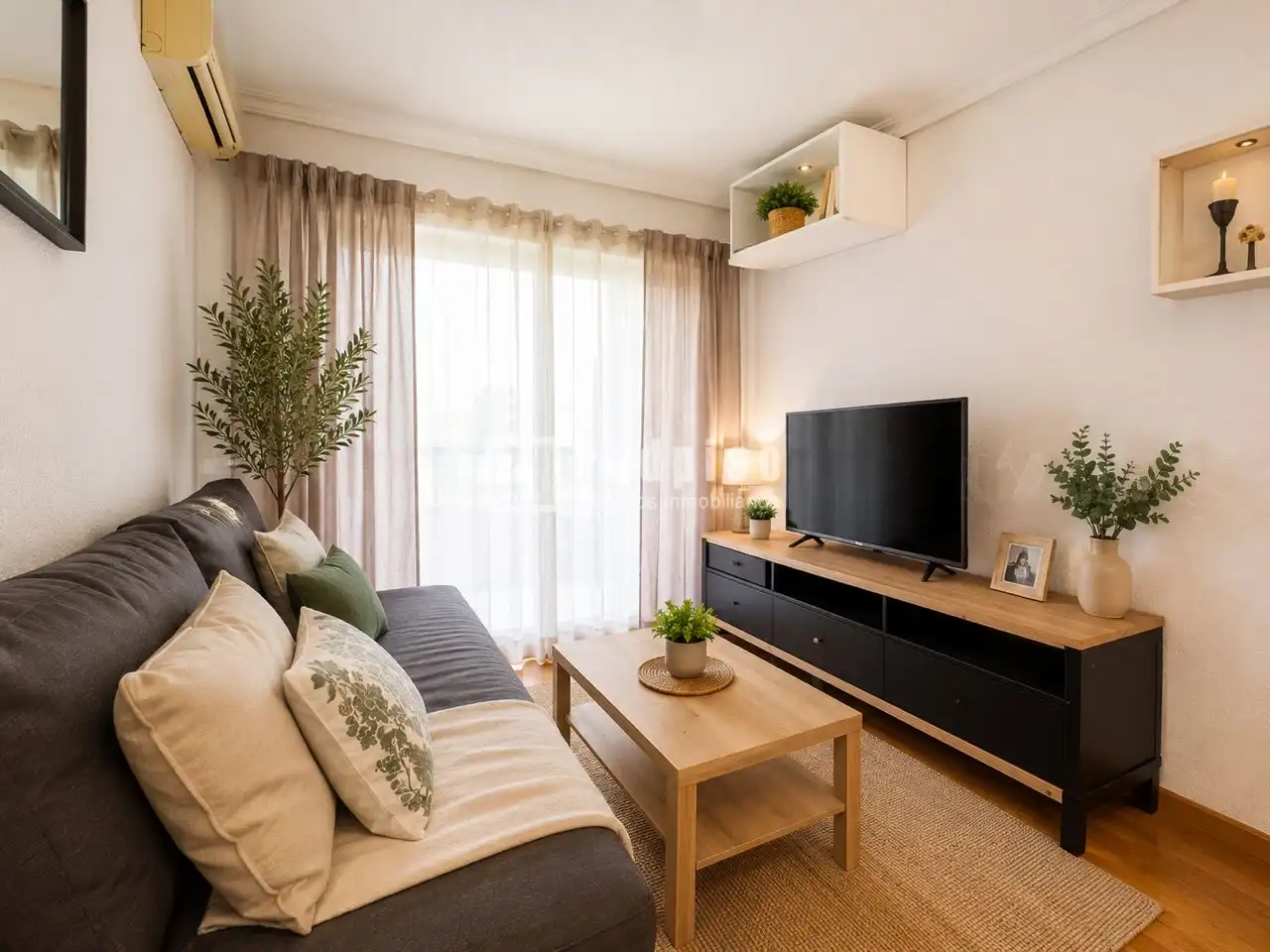 Living room of Flat for sale in Fuenlabrada  with Heating, Private garden and Parquet flooring