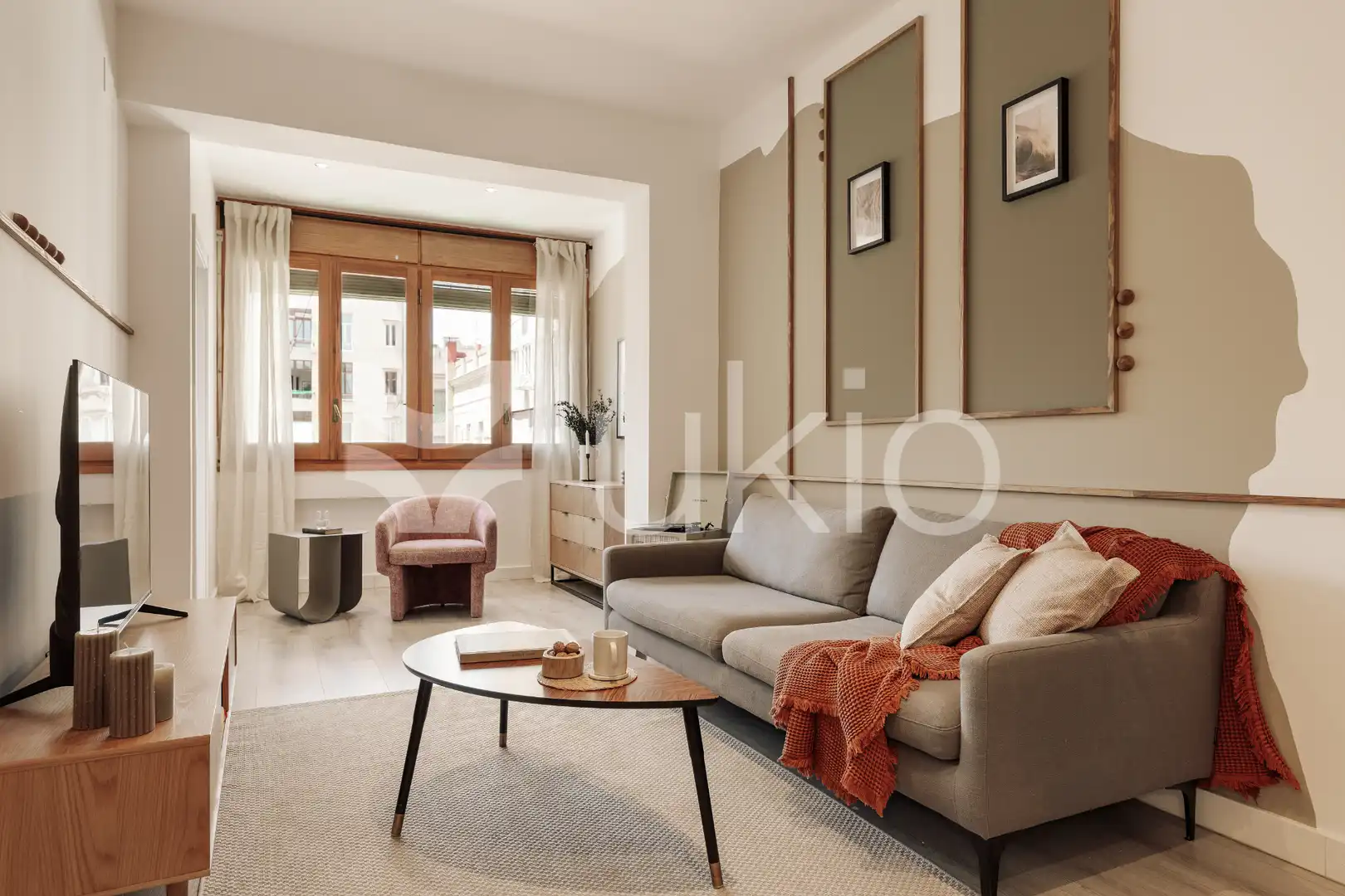 Sala d'estar de Apartament de lloguer en Barcelona amb Aire condicionat, Calefacció i Moblat