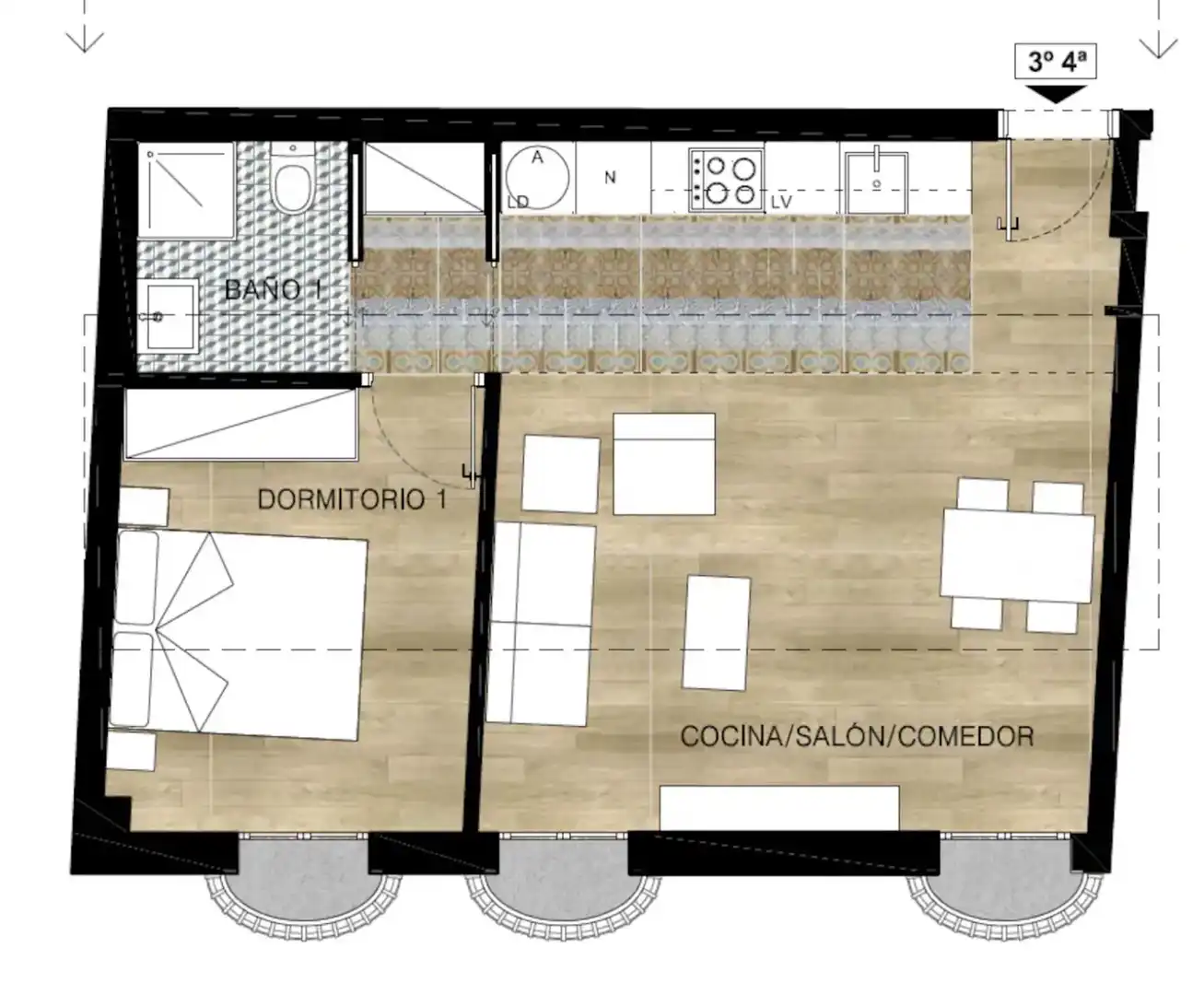 Wohnung zum Verkauf in Barcelona mit Klimaanlage, Heizung und Privatgarten