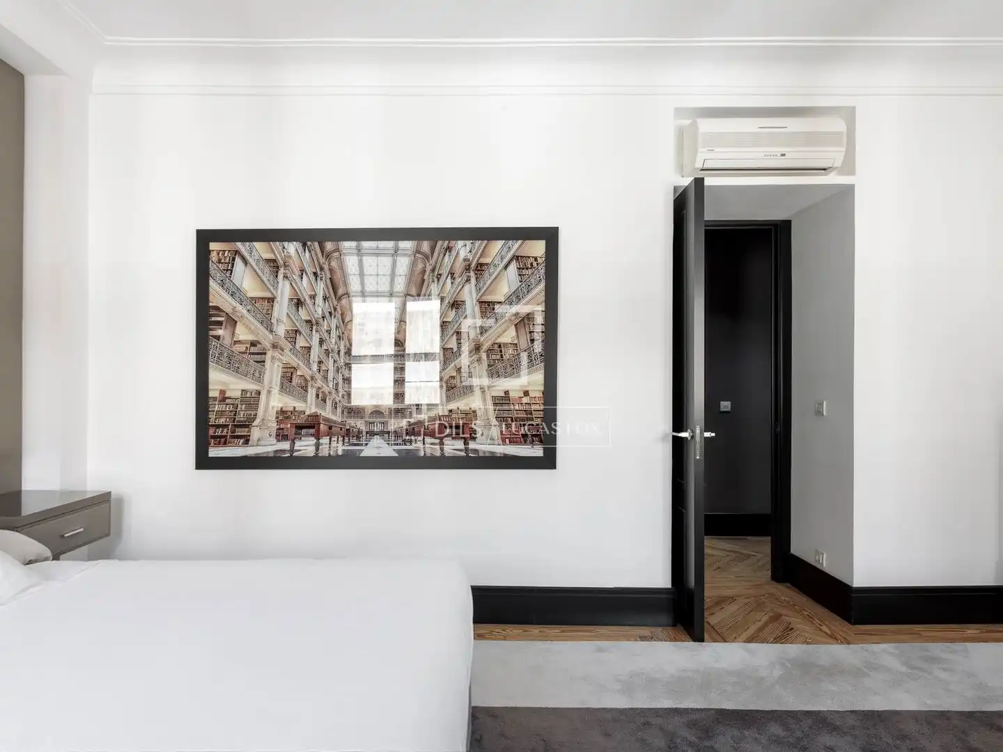 Schlafzimmer von Wohnung zur Miete in Madrid mit Klimaanlage, Heizung und Parkett