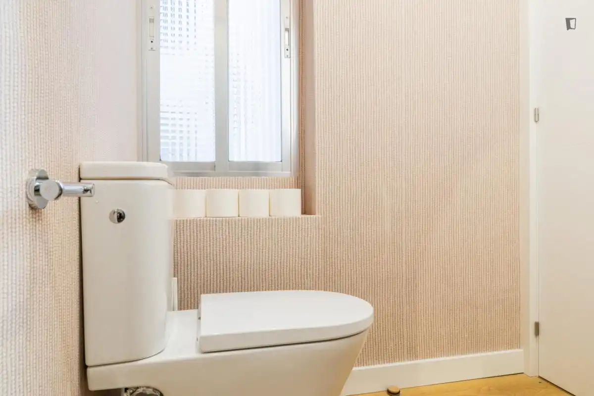 Baño de Apartamento para compartir en Madrid con Calefacción, Amueblado y Horno