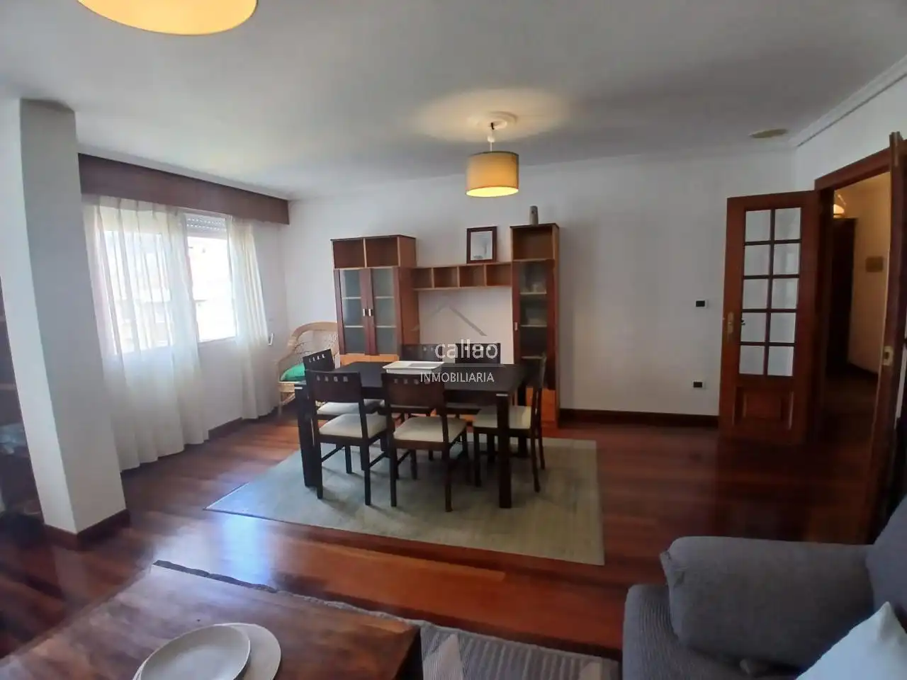 Dining room of Flat for rent in Ferrol  with Heating, Parquet flooring and Furnished
