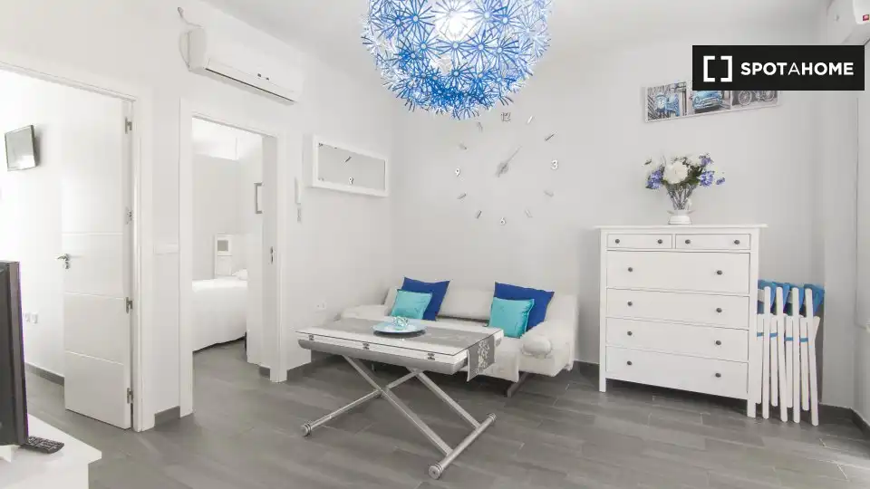 Sala de estar de Apartamento para compartir en Madrid con Aire acondicionado, Calefacción y Terraza