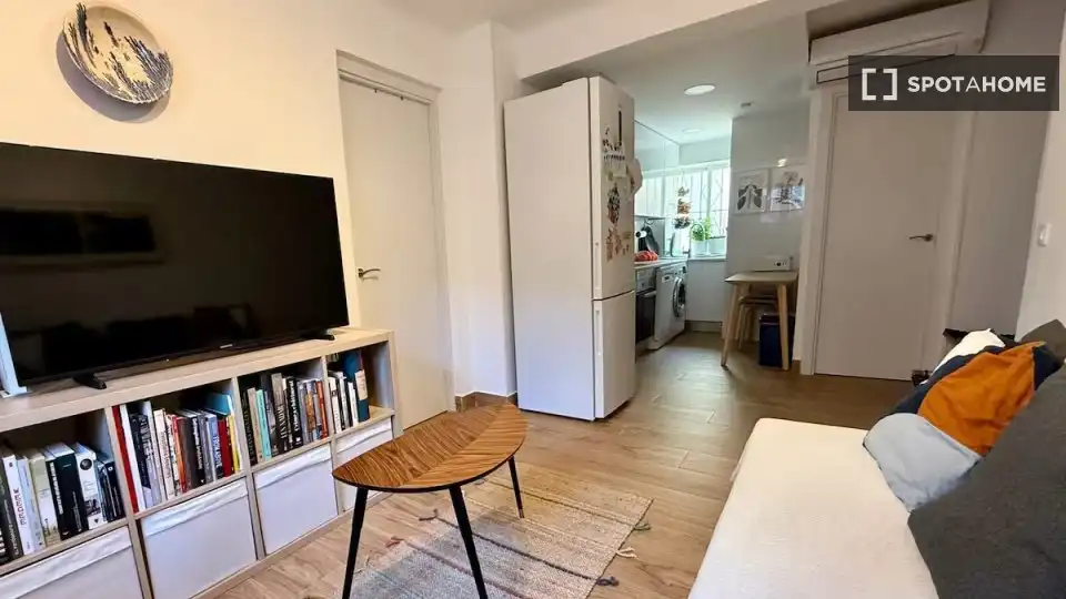 Living room of Flat for rent in Madrid  with Air Conditioner, Heating and Furnished