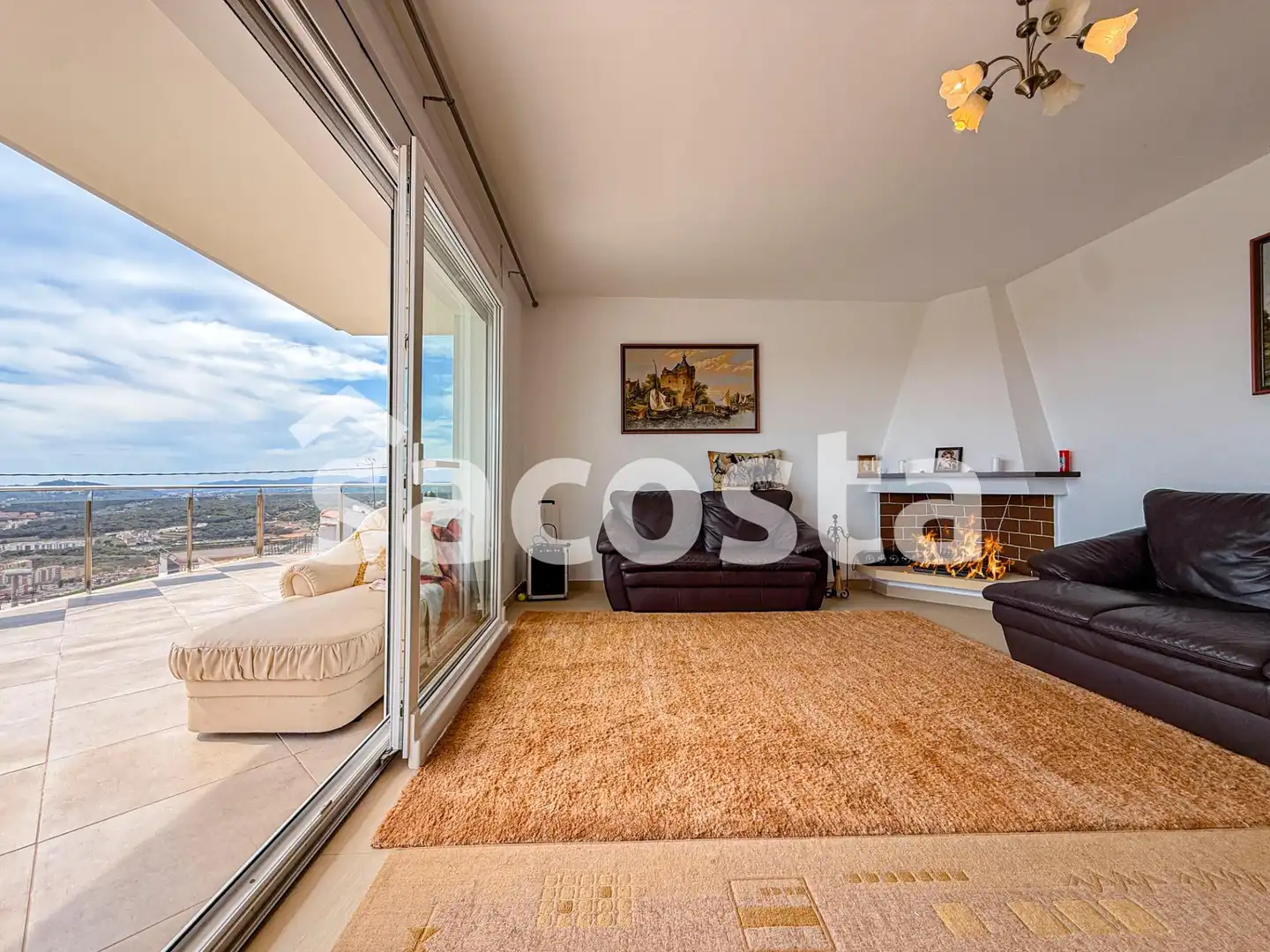 Wohnzimmer von Haus oder Chalet zum Verkauf in Lloret de Mar mit Klimaanlage, Heizung und Privatgarten