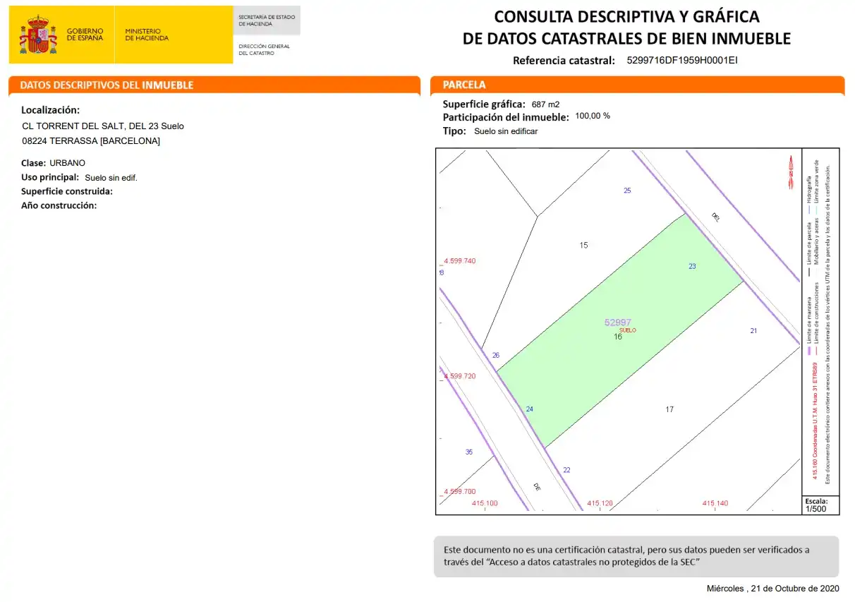 Residential land for sale in Carrer Torrent del Salt 23, imagen 4