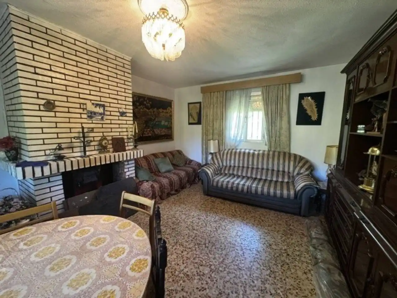 Living room of Houses for sale in Villavieja del Lozoya  with Private garden, Terrace and Swimming Pool