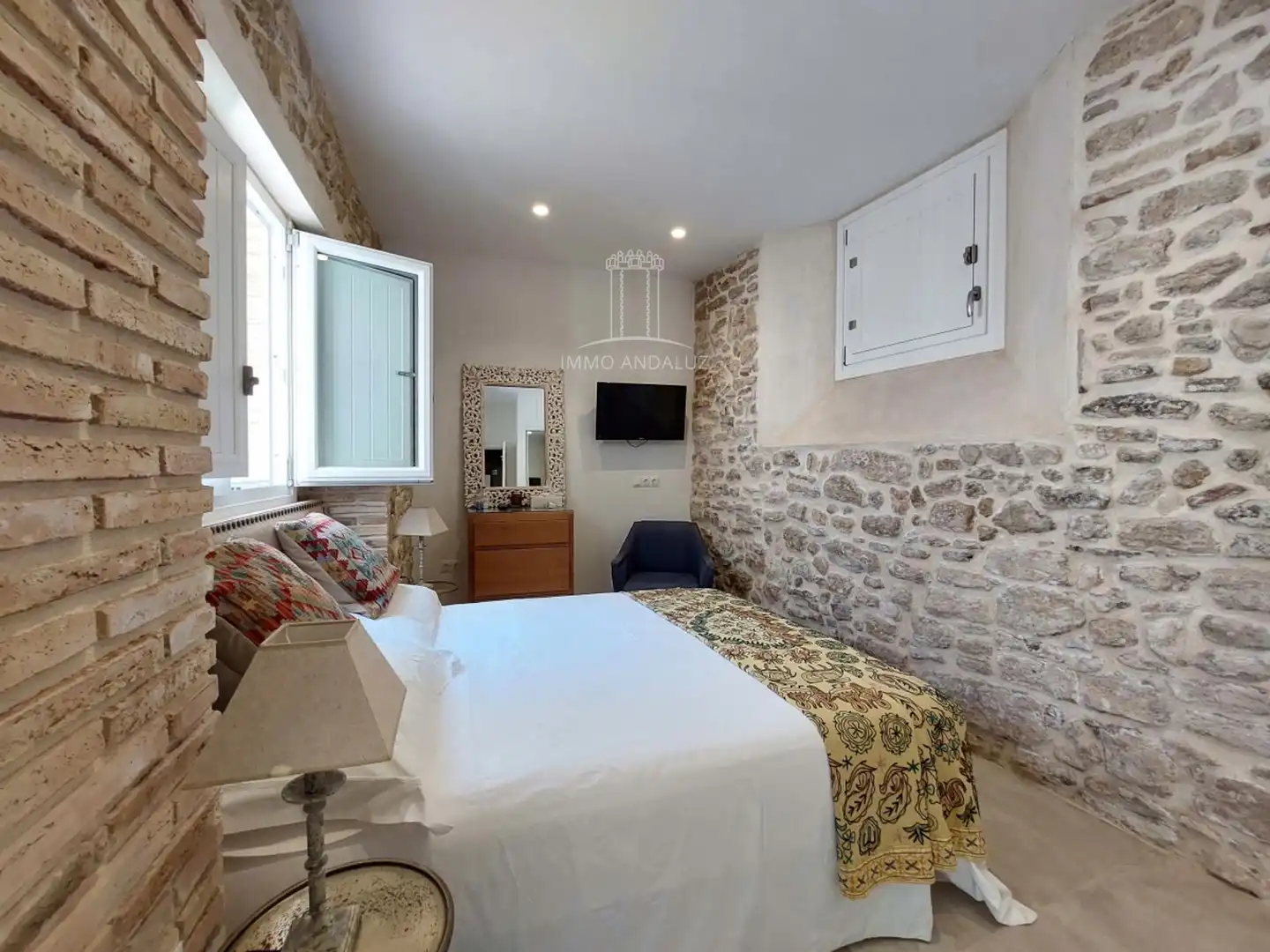 Schlafzimmer von Einfamilien-Reihenhaus zum Verkauf in Medina Sidonia mit Klimaanlage und Heizung