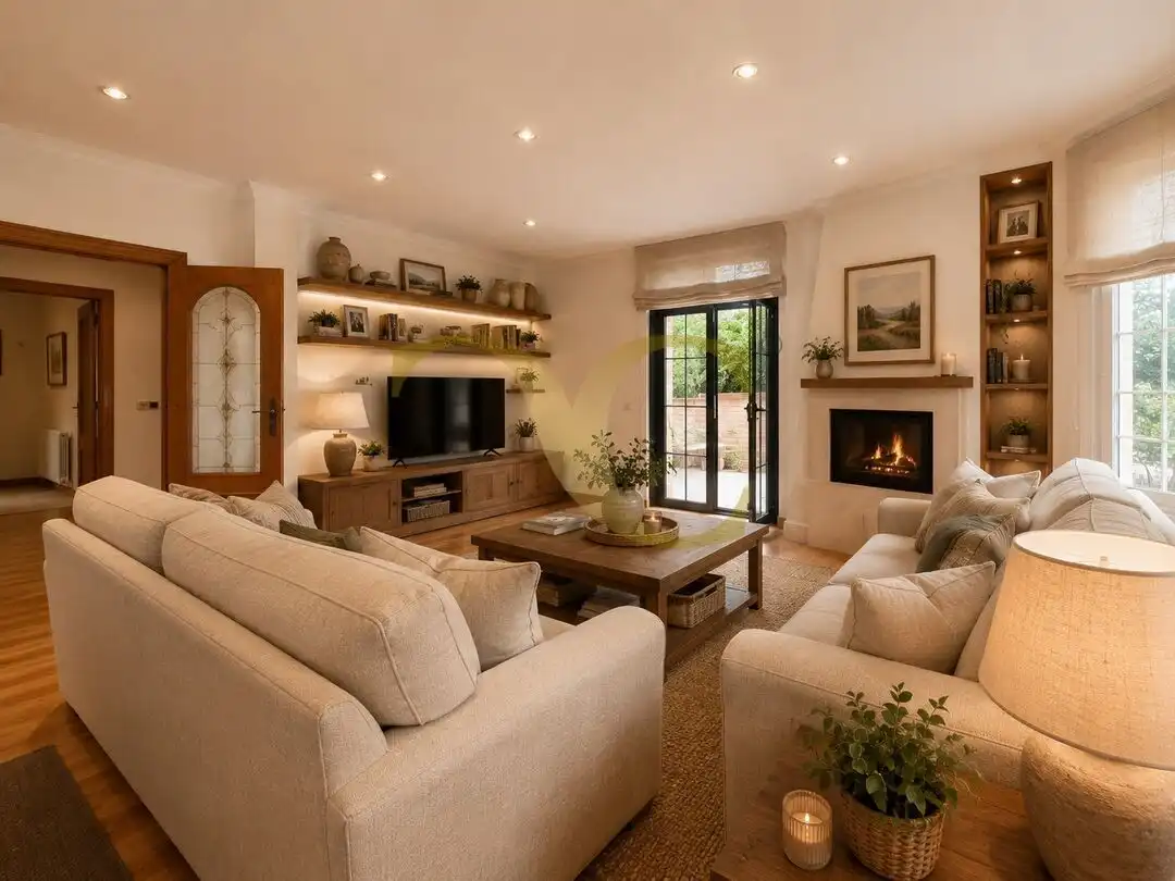 Sala d'estar de Casa o xalet en venda en Gijón  amb Calefacció, Jardí privat i Terrassa