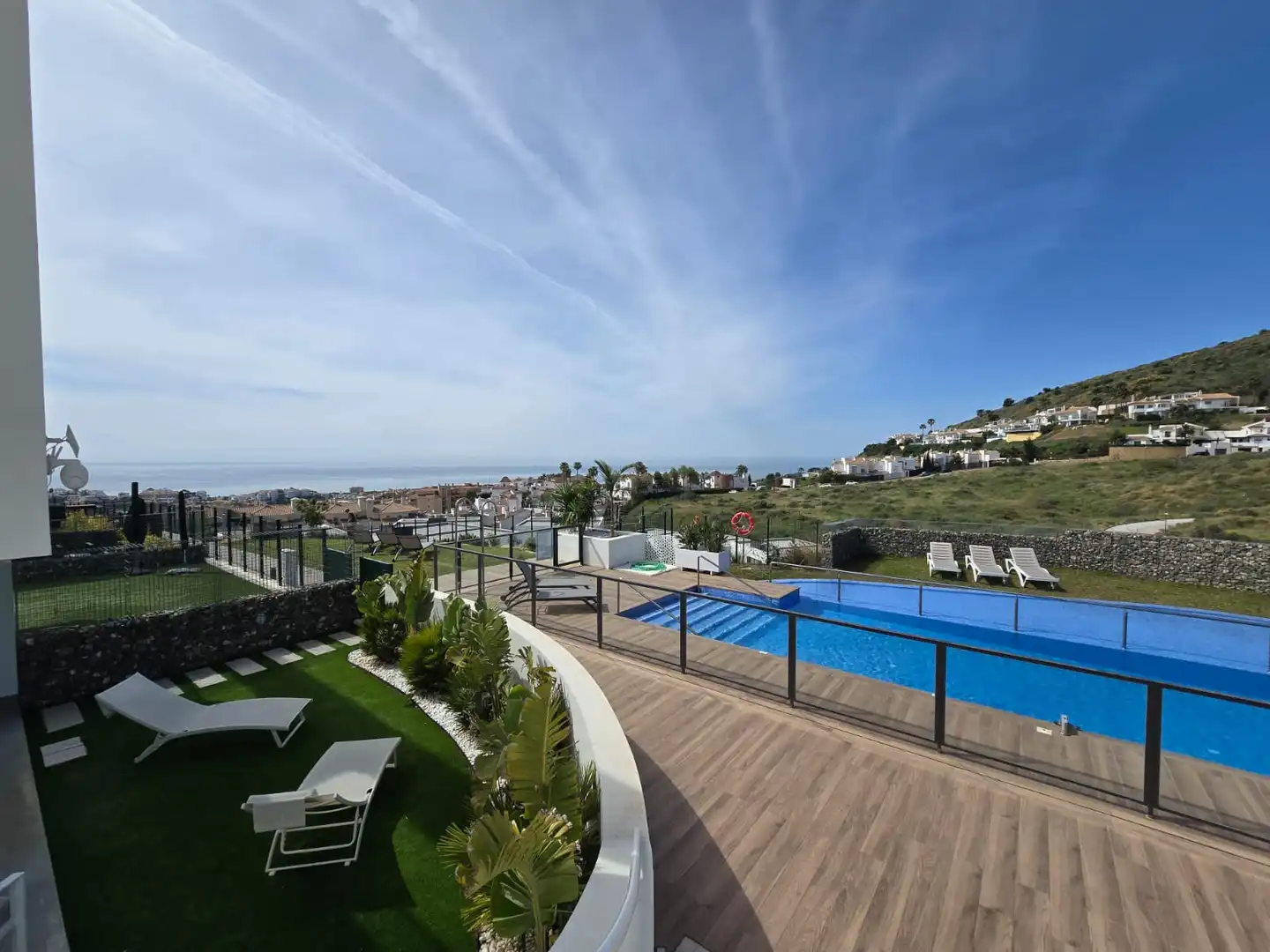 Terraza de Casa adosada en venta en Mijas con Aire acondicionado, Jardín privado y Piscina comunitaria
