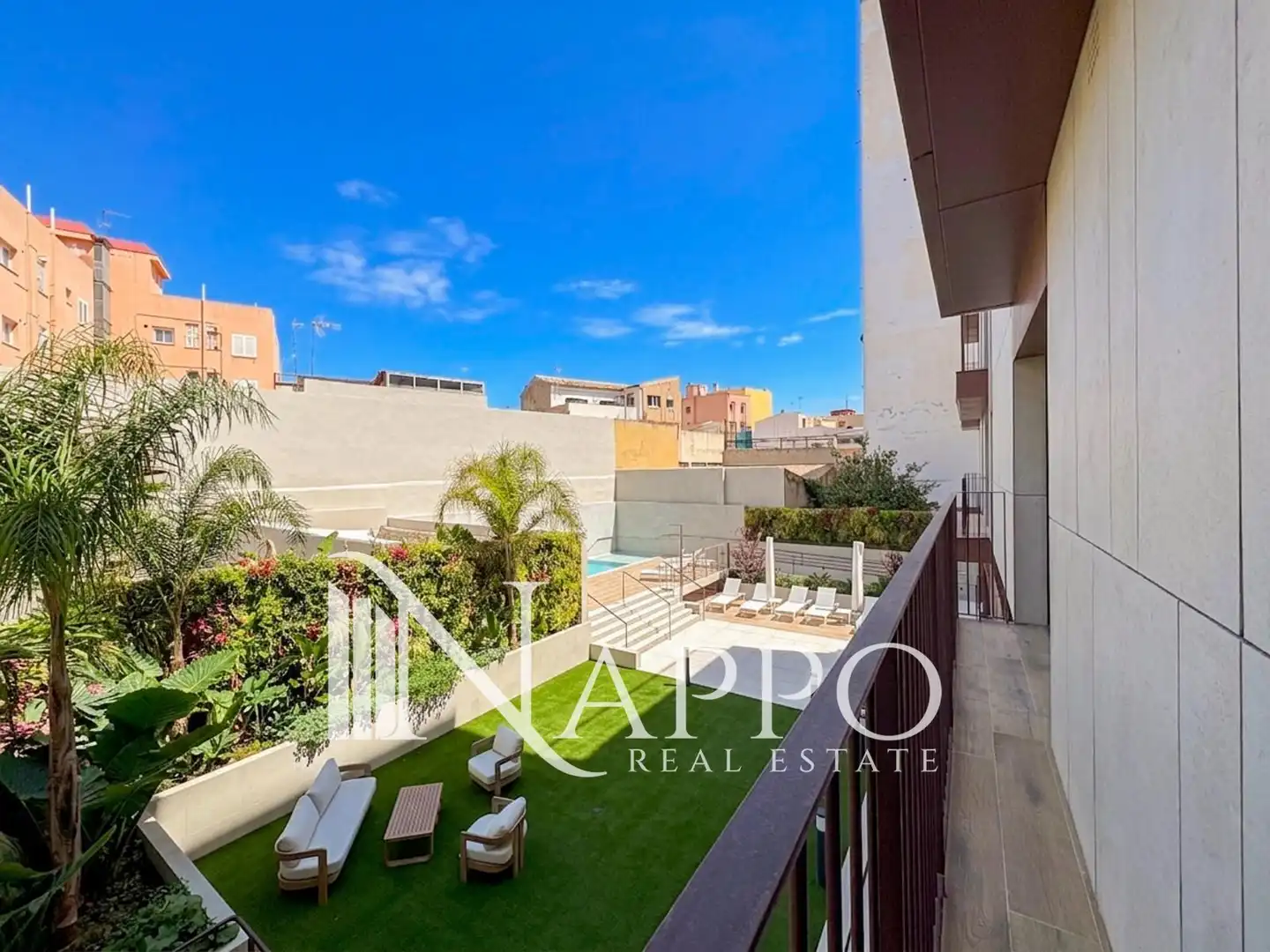 Terraza de Piso de alquiler en  Palma de Mallorca con Aire acondicionado, Terraza y Piscina