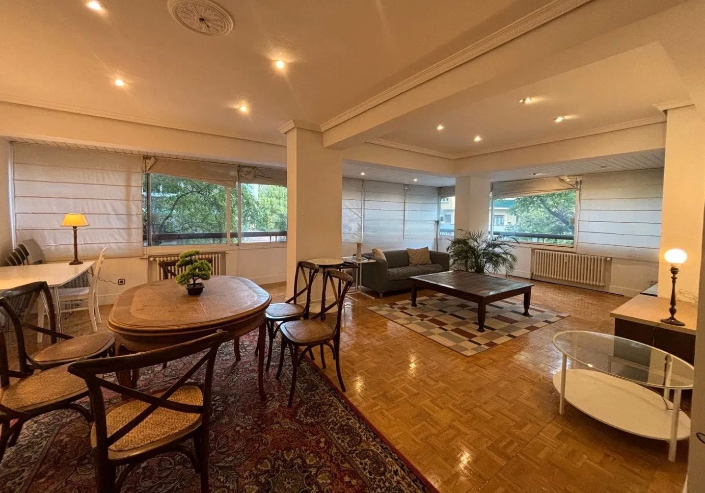 Living room of Flat to rent in  Madrid Capital  with Air Conditioner, Heating and Parquet flooring