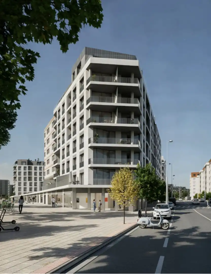 Vista exterior de Pis en venda en Pontevedra Capital  amb Calefacció, Parquet i Terrassa