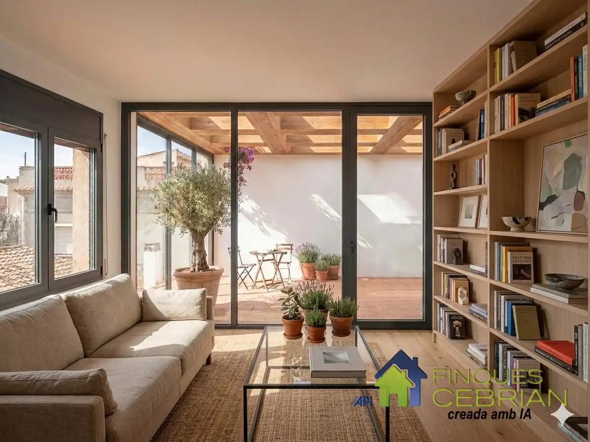 Sala de estar de Casa adosada en venta en Alella con Calefacción y Horno