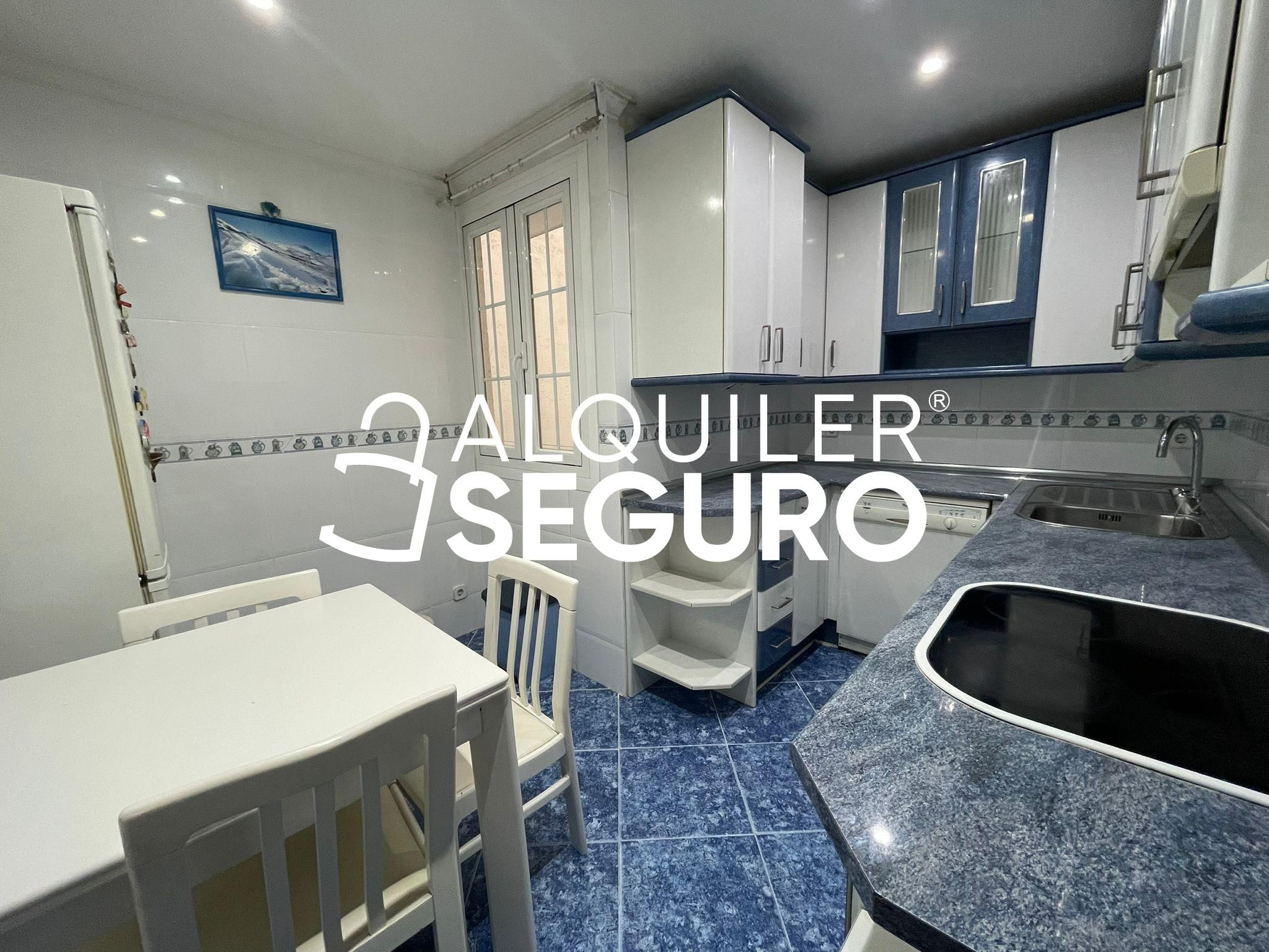 Kitchen of Flat to rent in  Madrid Capital  with Air Conditioner, Heating and Furnished