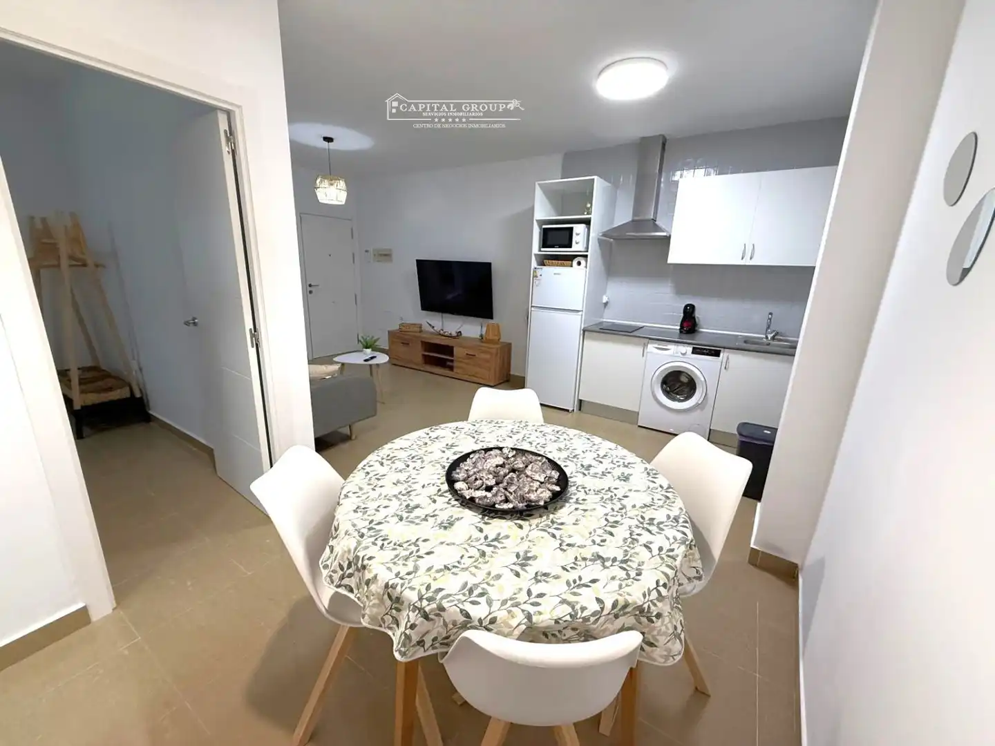 Wohnzimmer von Wohnungen zur Miete in Punta Umbría mit Möbliert, Waschmaschine und Mikrowelle