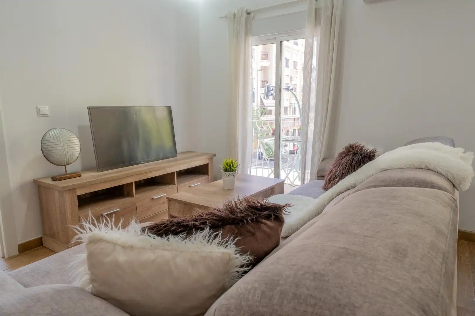 Sala de estar de Piso en venta en Elche / Elx con Aire acondicionado, Amueblado y Balcón