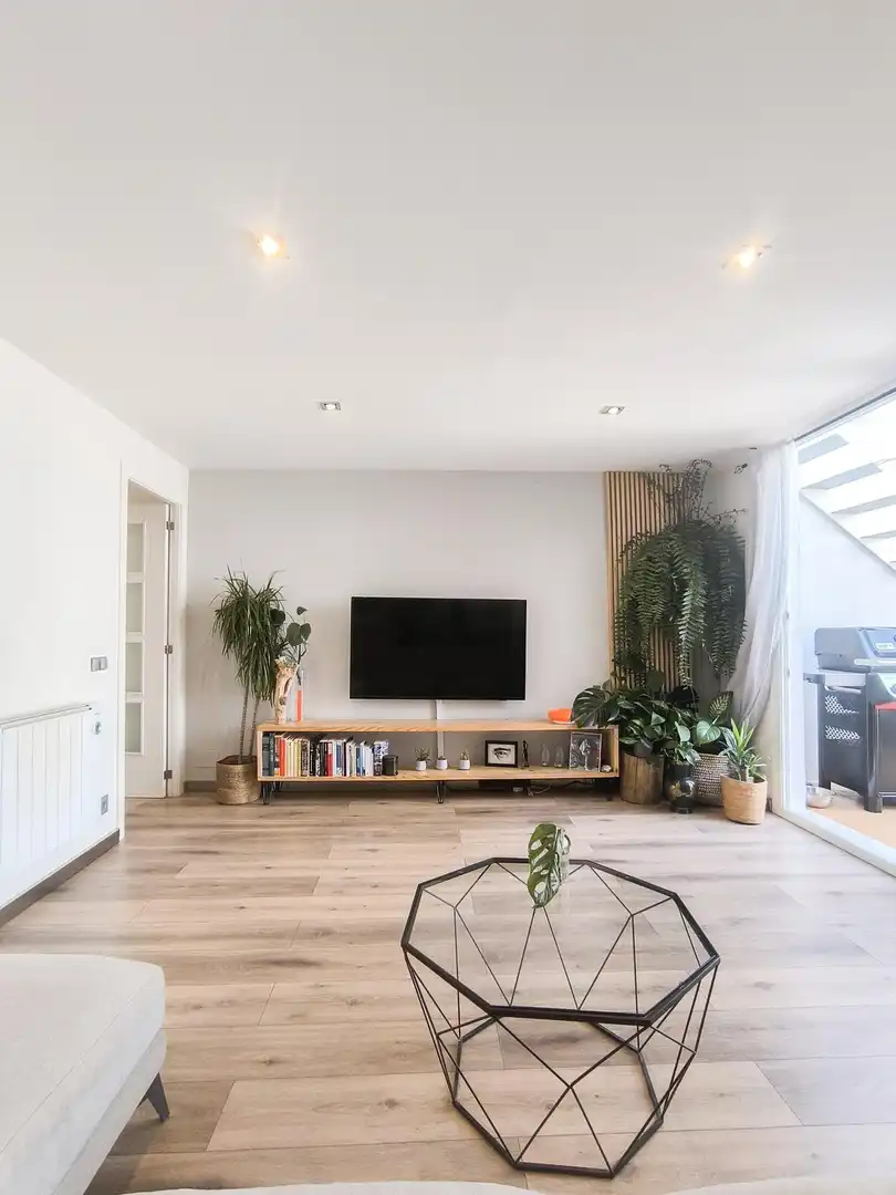 Sala de estar de Ático en venta en Mataró con Parquet, Terraza y Piscina
