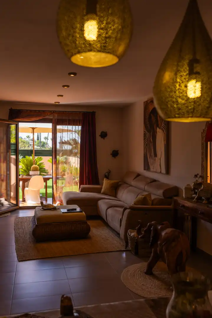 Sala d'estar de Casa adosada en venda en Marratxí amb Aire condicionat, Jardí privat i Terrassa