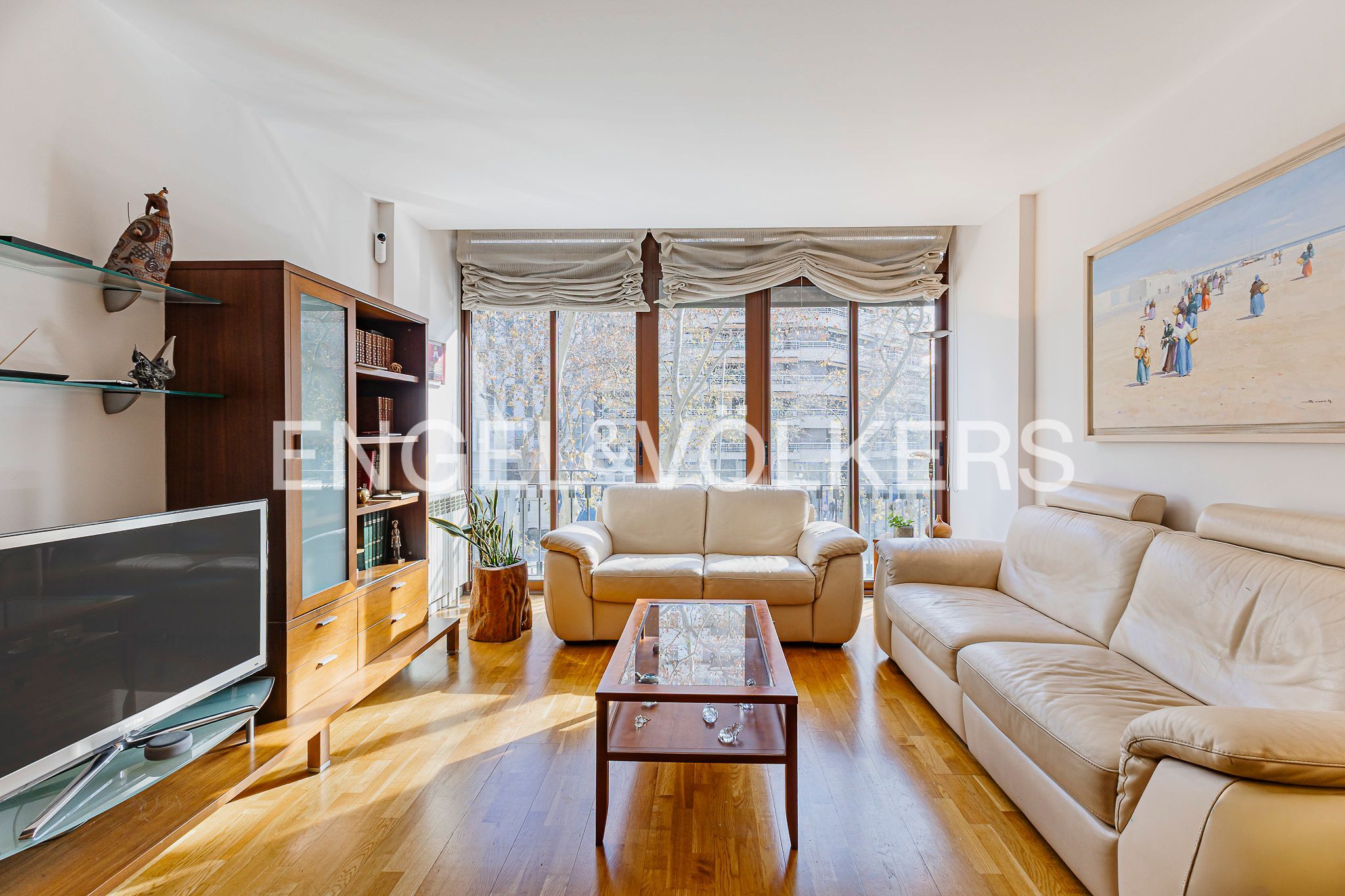 Sala de estar de Piso en venta en  Barcelona Capital con Aire acondicionado, Calefacción y Parquet