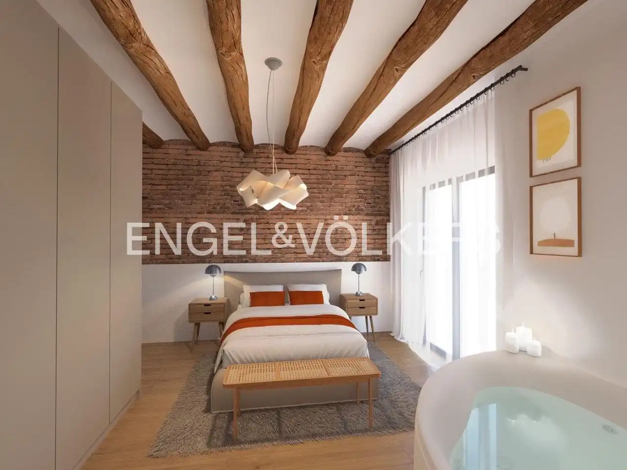 Schlafzimmer von Haus oder Chalet zum Verkauf in Barcelona mit Klimaanlage, Heizung und Parkett