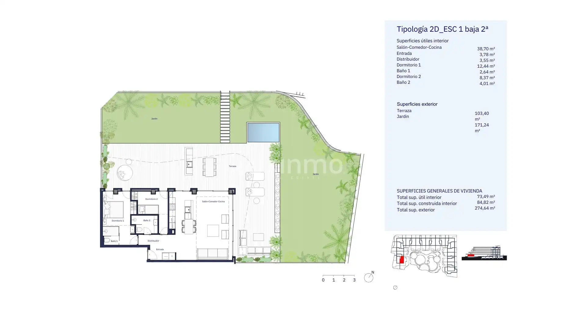 Erdgeschoss zum Verkauf in Santa Eulària des Riu mit Klimaanlage, Privatgarten und Terrasse
