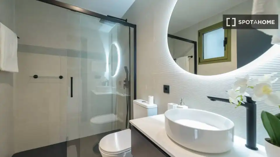 Bathroom of Flat for rent in Madrid  with Air Conditioner, Heating and Furnished