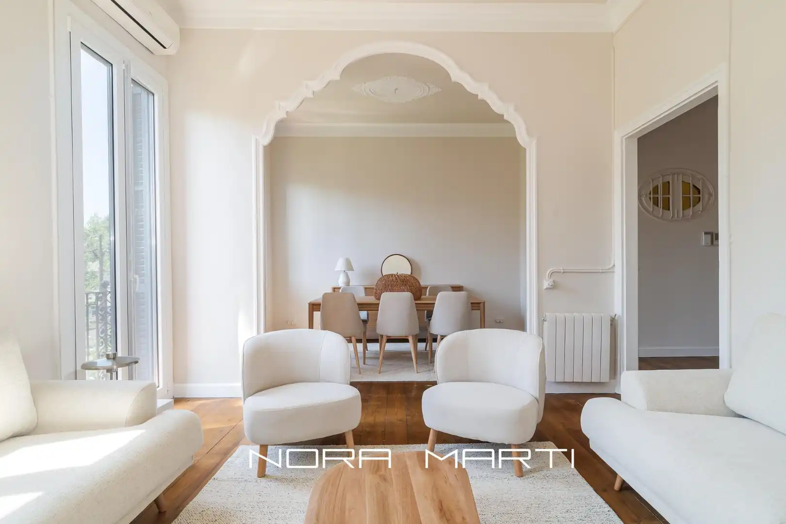 Esszimmer von Wohnung zur Miete in Barcelona mit Klimaanlage, Heizung und Privatgarten
