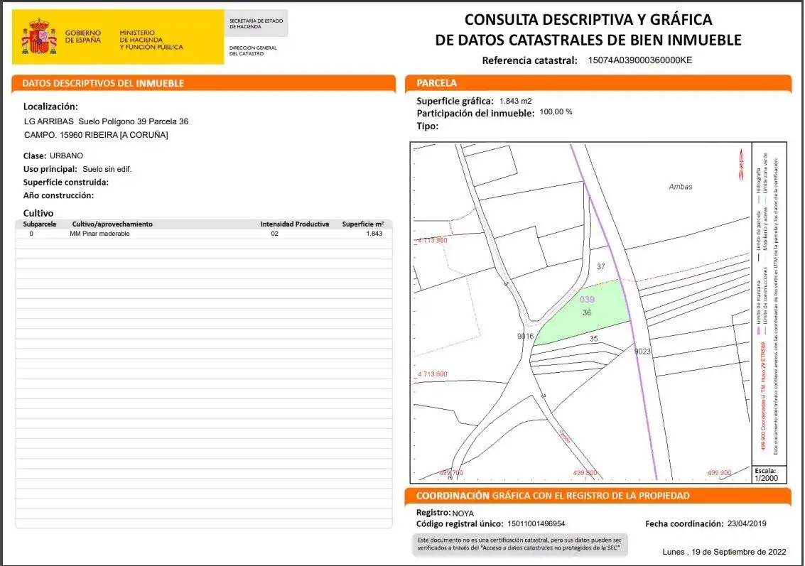 Vista exterior de Terreno industrial en venta en Ribeira