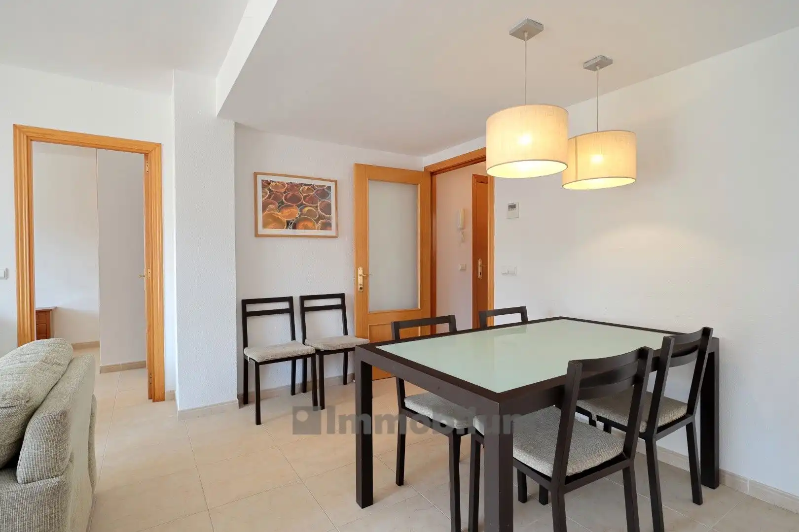 Esszimmer von Wohnung zur Miete in Torredembarra mit Klimaanlage, Heizung und Privatgarten