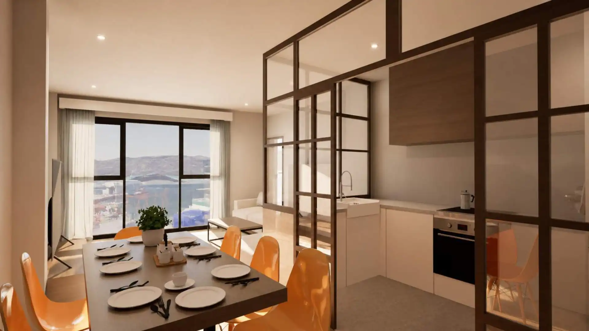 Kitchen of Flat for sale in Marín  with Heating, Parquet flooring and Terrace