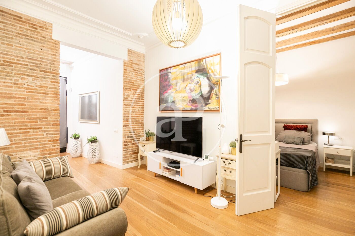 Living room of Flat for sale in  Barcelona Capital  with Air Conditioner, Heating and Furnished