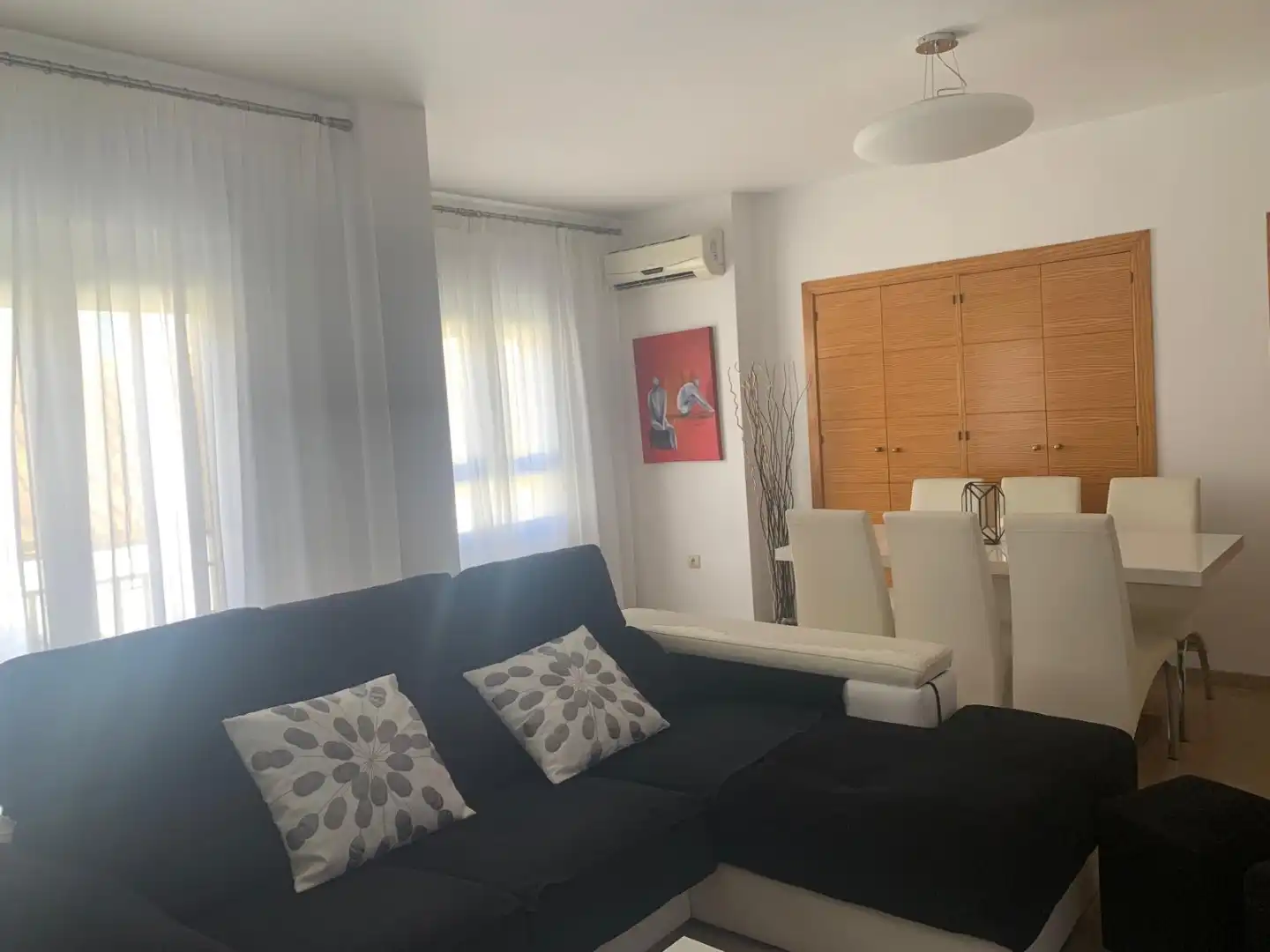 Wohnzimmer von Wohnung zur Miete in Málaga Capital mit Klimaanlage und Balkon