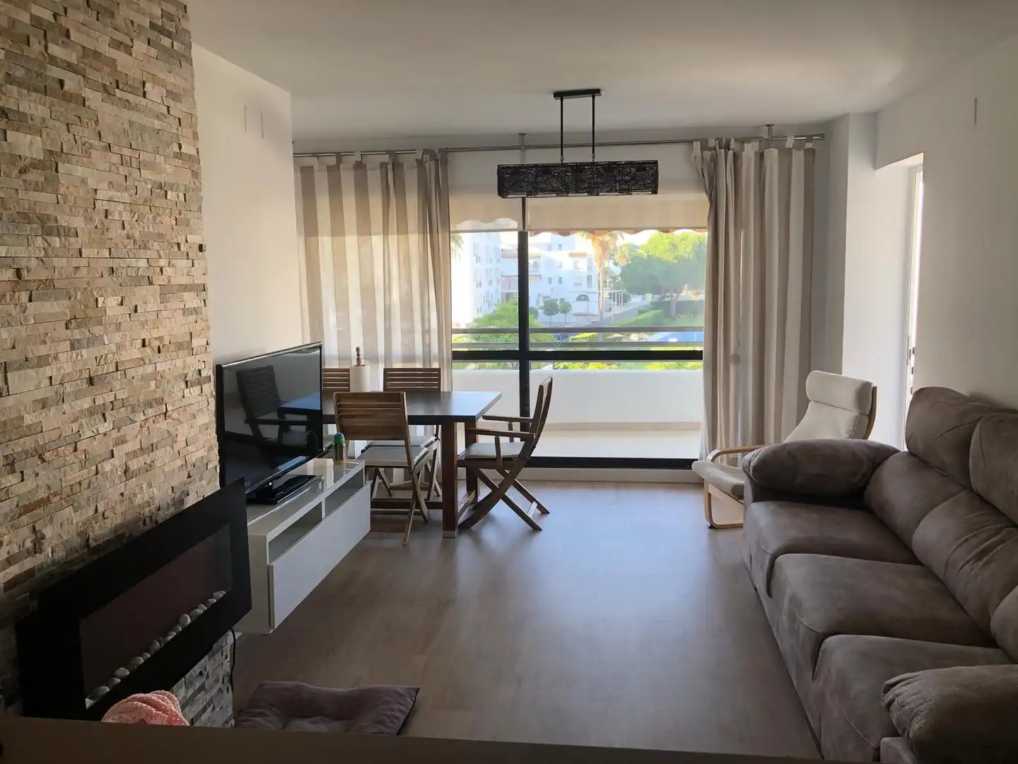Living room of Flat for sale in El Portil  with Terrace, Furnished and Balcony