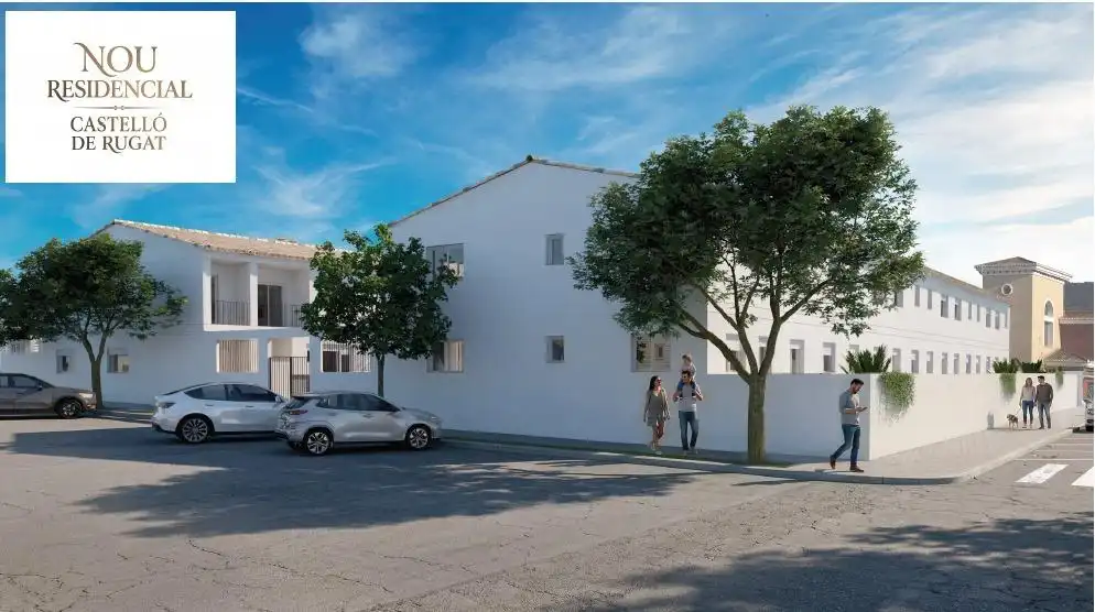 Außenansicht von Einfamilien-Reihenhaus zum Verkauf in Castelló de Rugat mit Terrasse und Balkon