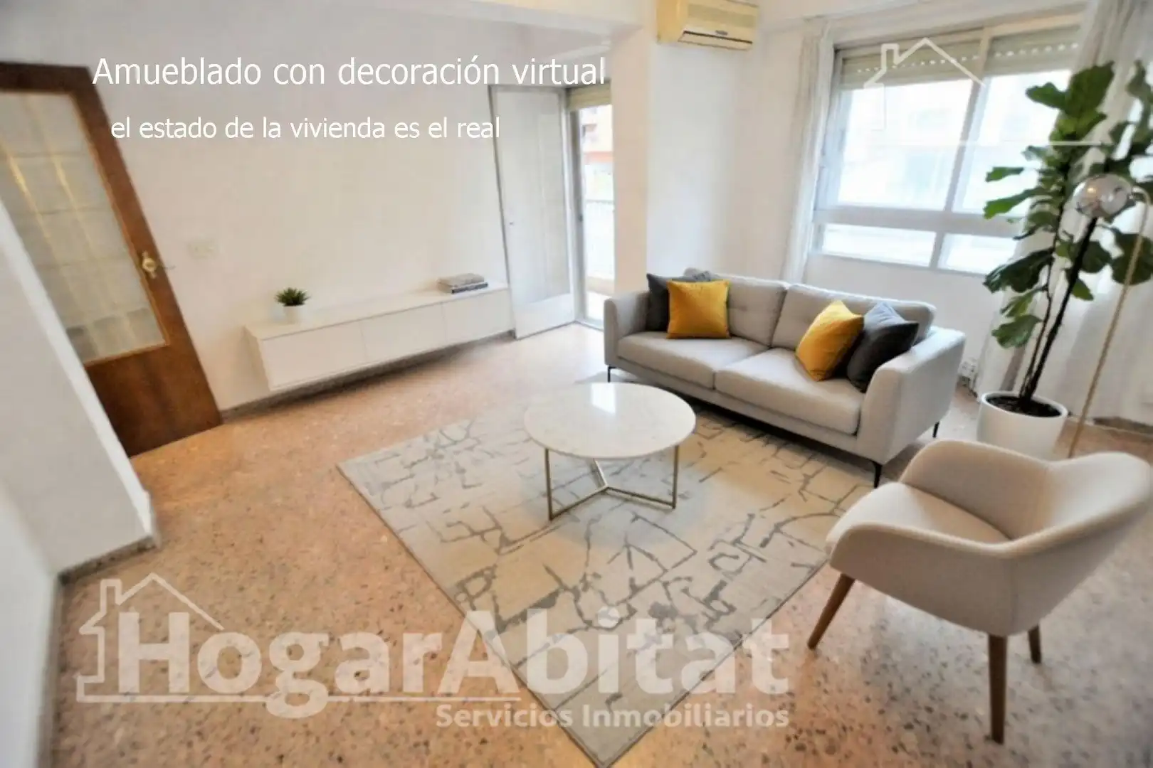 Wohnzimmer von Wohnung zum Verkauf in Valencia mit Klimaanlage, Heizung und Terrasse